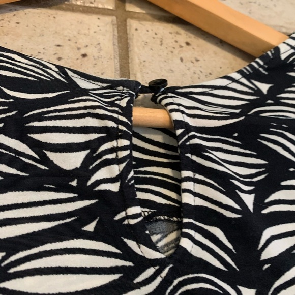 Worthington Black & White Palm Leaf Print Blouse XL - Picture 2 of 6